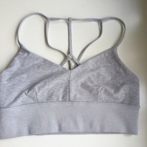 alo yoga lavish bra gray large